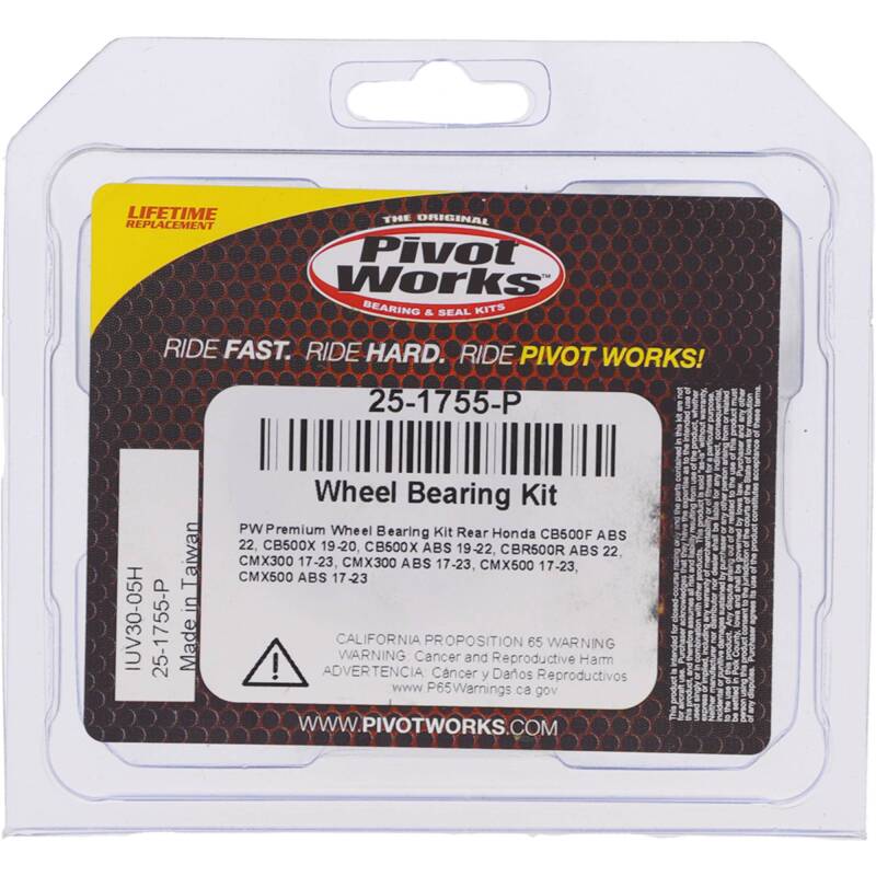 Pivot Works Honda Wheel Bearing Kit Premium Bearings 25-1755-P 25-1755-P Photo - Primary