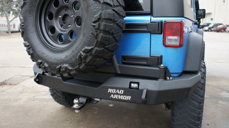 Road Armor 07-17 Jeep Wrangler JK Stealth Rear Non-Winch Bumper w/Tire Carrier - Tex Blk 508R0B-TC 508R0B-TC Photo - Primary
