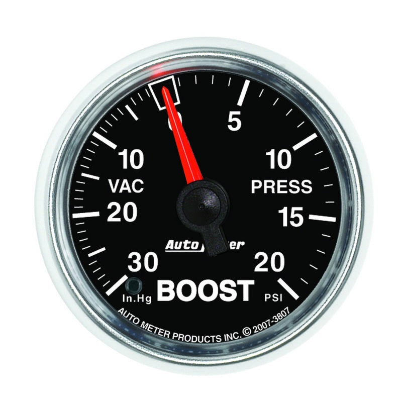 Autometer Gauge, Vac/Boost, 2 1/16", 30inHg-20 Psi, Mechanical, Gs 3807 User 1