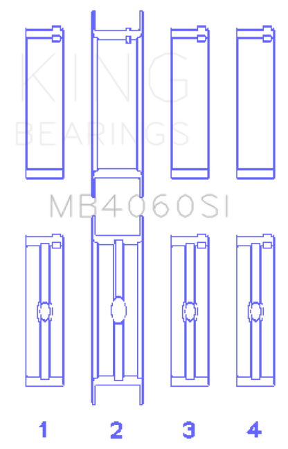 King Engine Bearings Chrysler CAravan 201Ci V6 Ohv (Size +0.50mm) Main Bearing Set MB4060SI0.5 MB4060SI0.5 Photo - Primary
