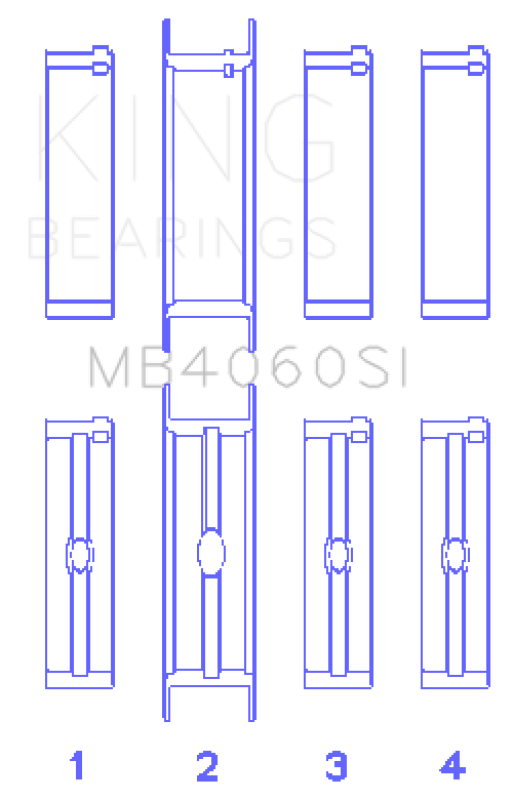 King Engine Bearings Chrysler CAravan 201Ci V6 Ohv (Size +0.25mm) Main Bearing Set MB4060SI0.25 MB4060SI0.25 Photo - Primary