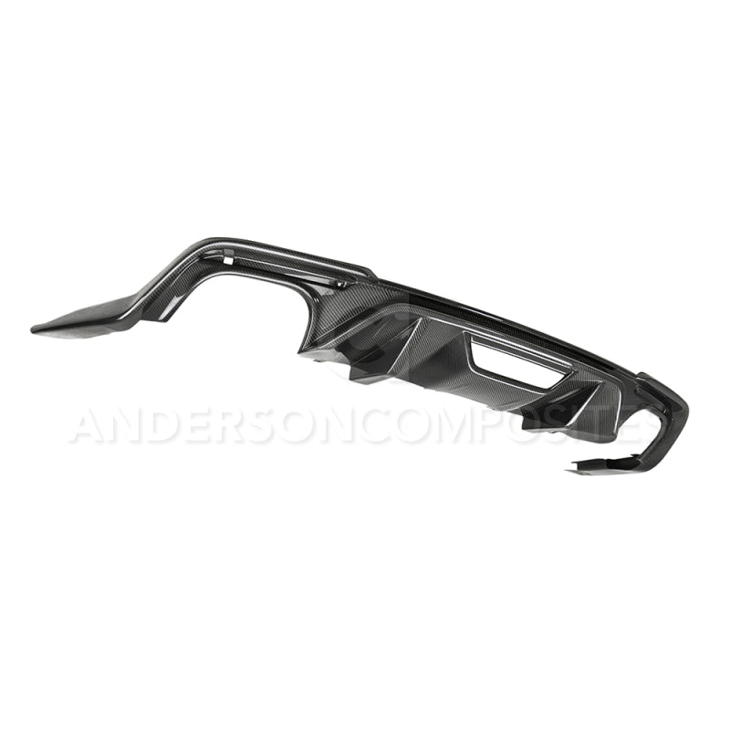 Anderson Composites 2018 Ford Mustang GT Type-OE Carbon FIber Quad Tip Rear Diffuser AC-RL18FDMU-AO AC-RL18FDMU-AO Photo - Primary