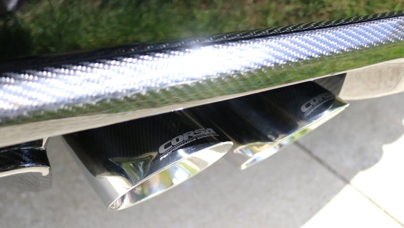 Corsa Performance 16-18 Cadillac ATS-V 3.6T 4in Polished Sport Axle-Back Exhaust 14478 Photo - Mounted