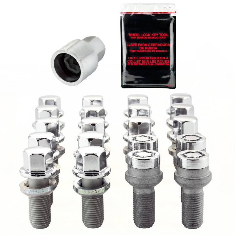 McGard 5 Lug Hex Install Kit w/Locks (Radius Seat Bolt) M14X1.5 / 17mm Hex / 26.3mm Shank L - Chrome 68018 68018 Photo - out of package