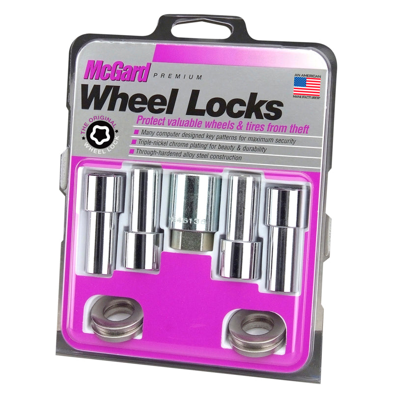 McGard Wheel Lock Nut Set - 4pk. (X-Long Shank) 1/2-20 / 13/16 Hex / 2.165in. Length - Chrome 23181 23181 Photo - in package