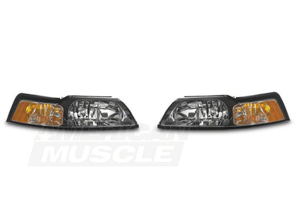 Raxiom 99-04 Ford Mustang Axial Series OE Style Headlights- Chrome Housing (Clear Lens) 42011 42011 Photo - Close Up