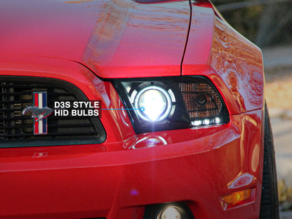 Raxiom 13-14 Ford Mustang w/ Factory HIDLED Halo Projector Headlights- Black Housing (Smoked Lens) 49170 49170 Photo - Close Up