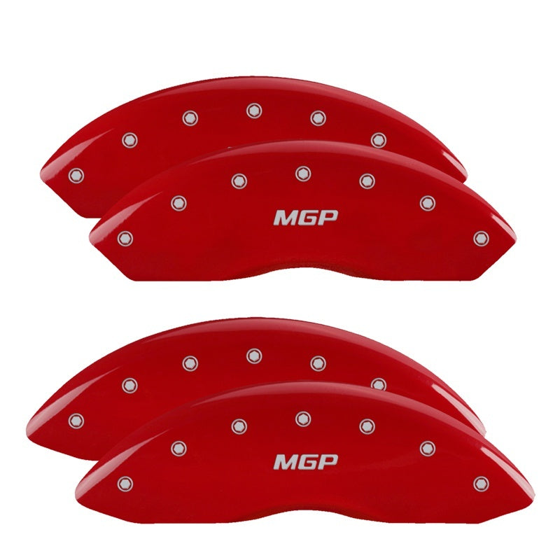 MGP 4 Caliper Covers Engraved Front & Rear MGP Red finish silver ch 39015SMGPRD 39015SMGPRD Photo - Primary