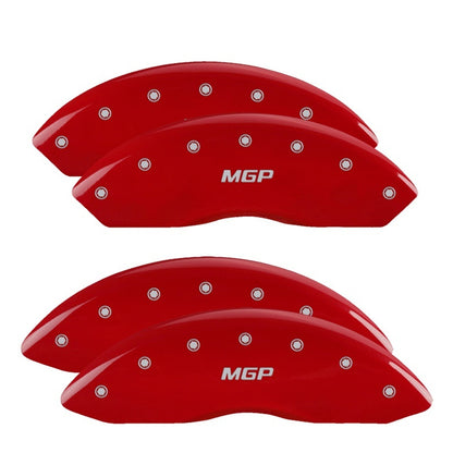 MGP 4 Caliper Covers Engraved Front & Rear MGP Red finish silver ch 39015SMGPRD 39015SMGPRD Photo - Primary