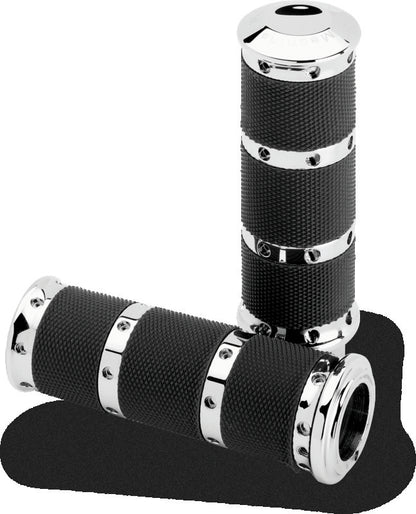 Performance Machine Handle Grip Set- XL Rubber 2K7 - Chrome 0063-2010-CH 0063-2010-CH Photo - Primary