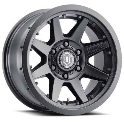 ICON Rebound Pro 17x8.5 6x5.5 25mm Offset 5.75in BS 95.1mm Bore Satin Black Wheel 21817859057SB 21817859057SB Photo - Primary