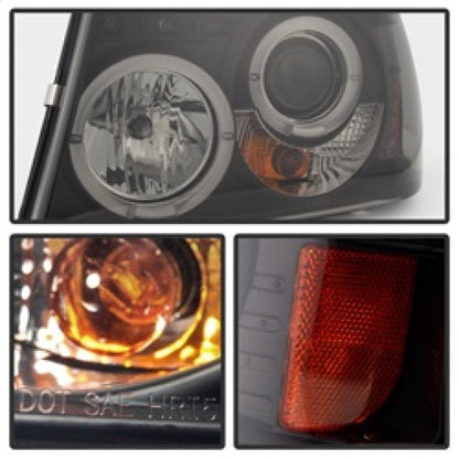 Spyder Ford Ranger 01-11 1PC Projector Headlights LED Halo LED Blk Smke PRO-YD-FR01-1PC-HL-BSM 5078476 5078476 Photo - Primary