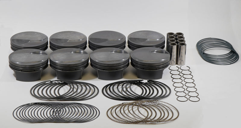 Mahle MS Piston Set BBC 565ci 4.600in Bore 4.25in Stroke 6.385in Rod .990 Pin 13cc 10.9 CR Set of 8 928965301 928965301 Photo - Primary