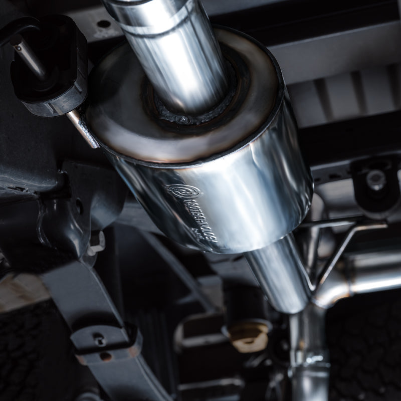 AWE Tuning 2021+ Ford F-150 Tremor (w/ Bumper Cutouts) 0FG Non-Resonated Catback -Diamond Black Tips 3020-33402 3020-33402 Photo - Mounted