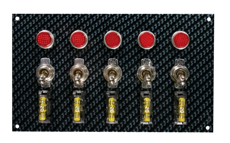 Moroso Switch Panels Toggle Switch Panel; Black/Black; Fiber Design; 6-3/4" 74148 Photo - Primary