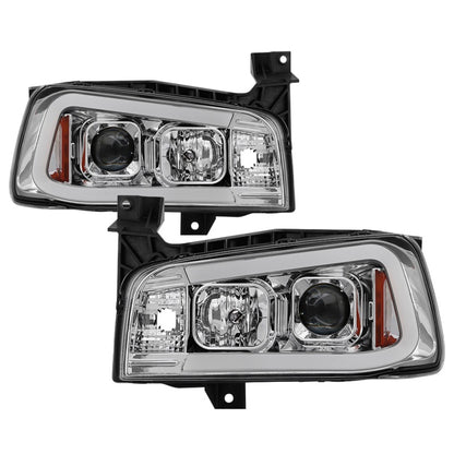 Spyder Dodge Charger 06-10 Projector Headlights - LED Light Bar - Chrome PRO-YD-DCH05V2-LB-C 5085238 5085238 Photo - Primary