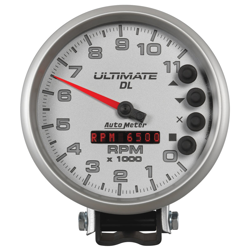 Autometer 5 inch Ultimate DL Playback Tachometer 11000 RPM - Silver 6895 6895 Photo - Primary