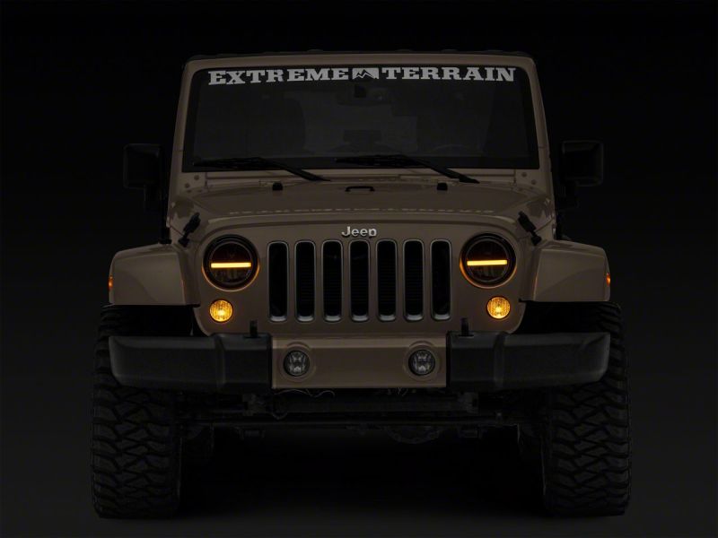 Raxiom 97-18 Jeep Wrangler TJ & JK Axial 7-In LED Headlights w/ DRL - Blk Housing (Clear Lens) J143372 J143372 Photo - Close Up