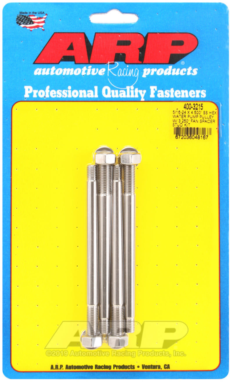 ARP 5/16-24 X 4.500 Water Pump Pulley Stud Kit 400-3215 Photo - Primary