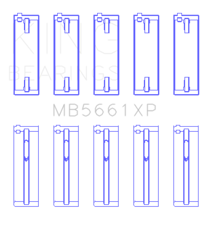 King Engine Bearings King Audi/VW ADZ/ AWT/ APK/ BHP/ BPY/ AKS (Size STDX) Main Bearing Set MB5661XPSTDX MB5661XPSTDX Photo - Primary