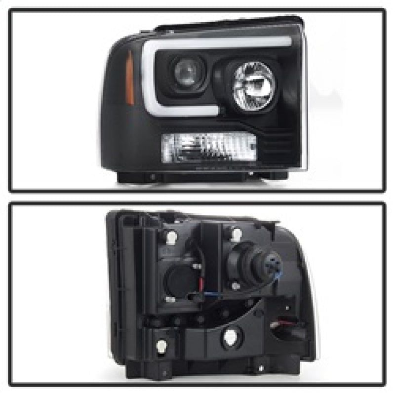 Spyder Ford F250/350/450 05-07 Projector Headlights - Light Bar DRL LED - Black PRO-YD-FS05V2-LB-BK 5084507 5084507 Photo - Unmounted