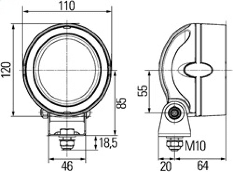 Hella Work Lamp Na 0Gr Md1224 Lt Mb3 1Gm 996136311 996136311 Technical Drawing