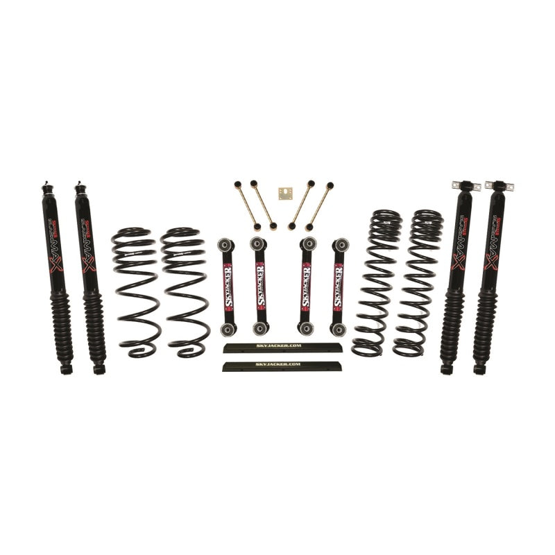 Skyjacker 03-06 Jeep TJ 4in D-Rate Long Travel Kit w/ OE FR/RR Lower Links/Black Max Shocks TJ403BPBLT TJ403BPBLT Photo - Primary