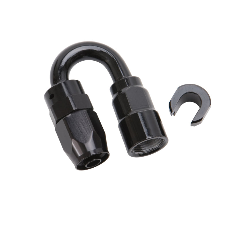 Russell Performance 3/8in SAE Quick Disc Female to -6 Hose Black 180 Degree Hose End 611233 611233 Photo - Primary