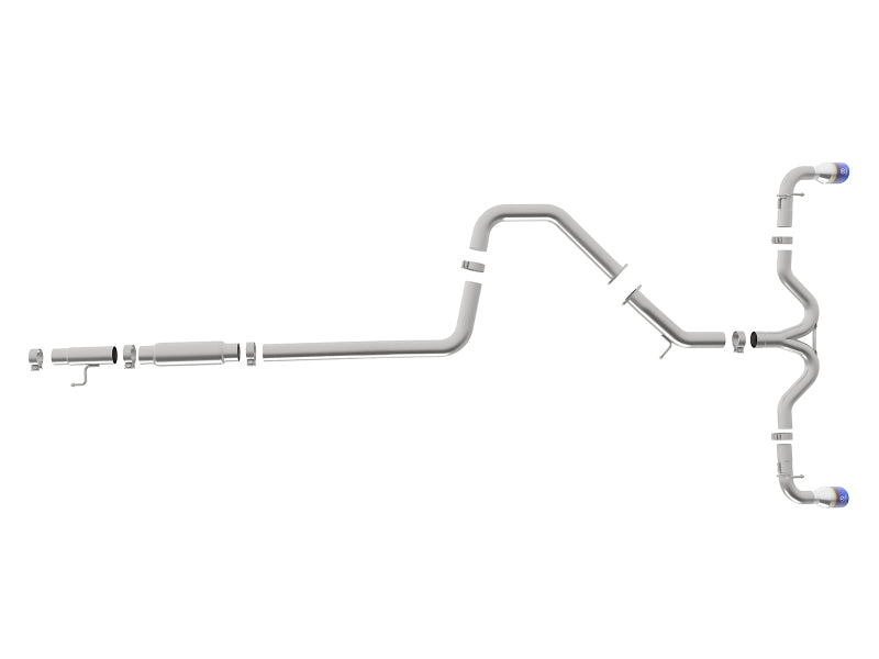aFe Takeda 304SS Cat-Back Exhaust w/Blue Flame Tips 2018 Hyundai Elantra GT Sport I4 1.6L (t) 49-37003-1L 49-37003-1L Photo - Unmounted