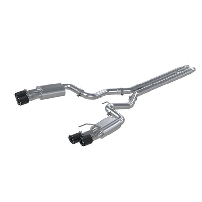 MBRP 18-22 Ford Mustang GT 5L T304 SS 3in Cat-Back Dual Rear w/4in Quad Carbon Fiber Tips (Street) S72053CF S72053CF Photo - Primary