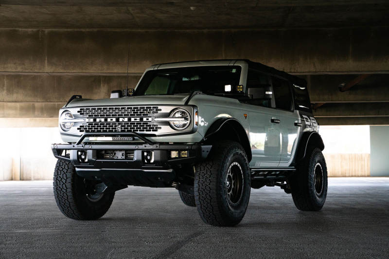 DV8 Offroad 2021-2022 Ford Bronco (Not For Factory Plastic Bumper) Factory Bumper Bull Bar - Black LBBR-06 LBBR-06 Photo - lifestyle view