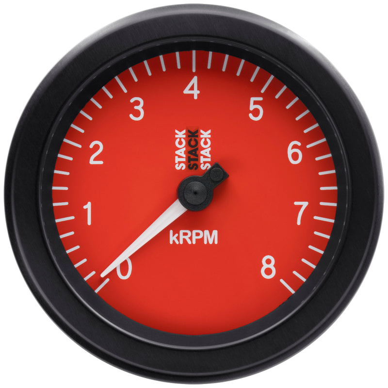 Autometer Stack Sport 88mm 0-8K RPM Tachometer - Red ST100-08R ST100-08R Photo - Primary