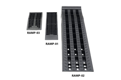Megan Racing Low Profile Drive-On Ramps - Universal 65mm Raise, 5000lbs Load, Black MR-RAMP-01