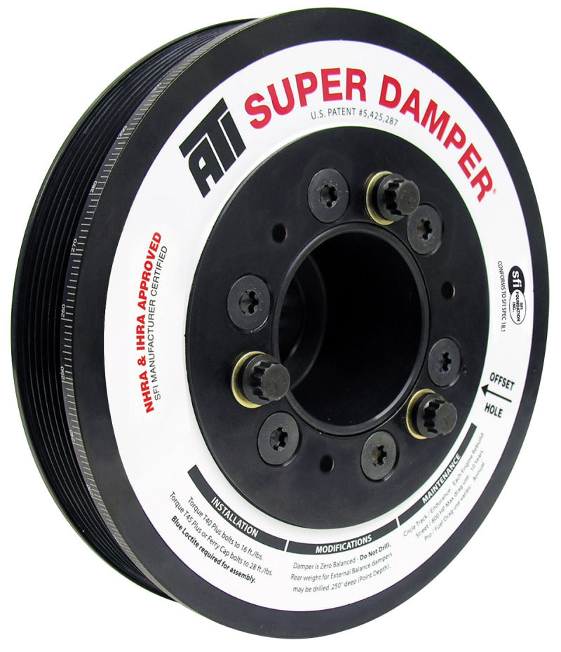 ATI Damper - 7.48in - Alum - 6 Grv - Dodge - 05-10 - 17 Per OD - Non VVT 6.1L/392/426 - 3 Ring ATI918437 ATI918437 User 1