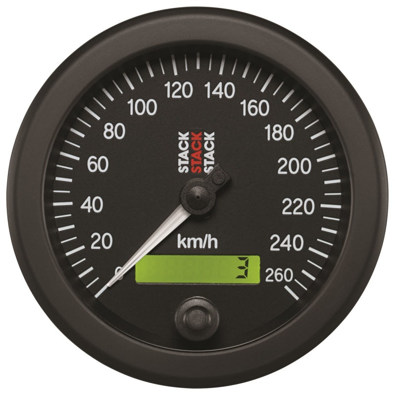Autometer Stack 88mm 0-260 KM/H Electronic Speedometer - Black ST3802 ST3802 Photo - Primary