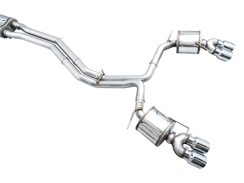 AWE Tuning 19-23 Audi C8 S6/S7 2.9T V6 AWD Touring Edition Exhaust - Chrome Silver Tips 3015-42103 3015-42103 Photo - out of package