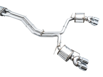 AWE Tuning 19-23 Audi C8 S6/S7 2.9T V6 AWD Touring Edition Exhaust - Chrome Silver Tips 3015-42103 3015-42103 Photo - out of package