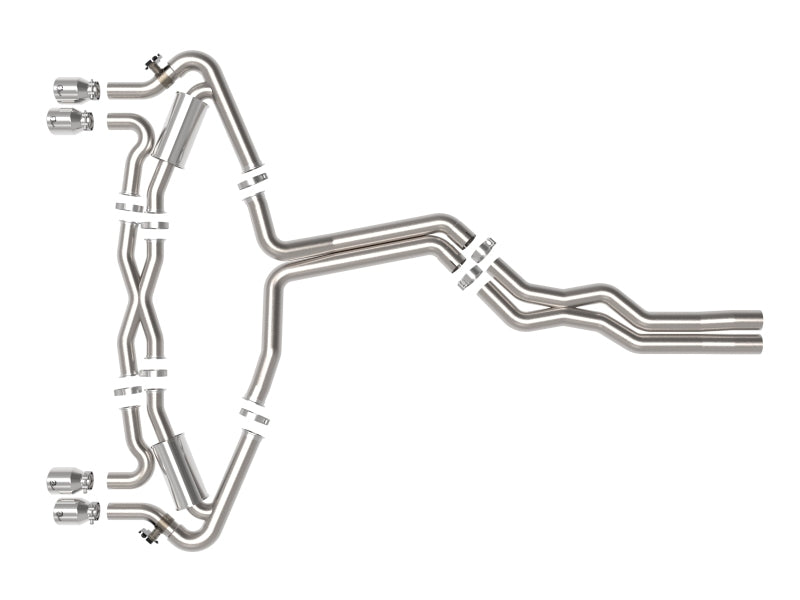 aFe 20-22 Audi RS6 Avant V8 4L(tt) MACH Force-Xp 3in to 2.5in 304 SS Cat-Back Exhaust w/Polished Tip 49-36448-P 49-36448-P Photo - Unmounted