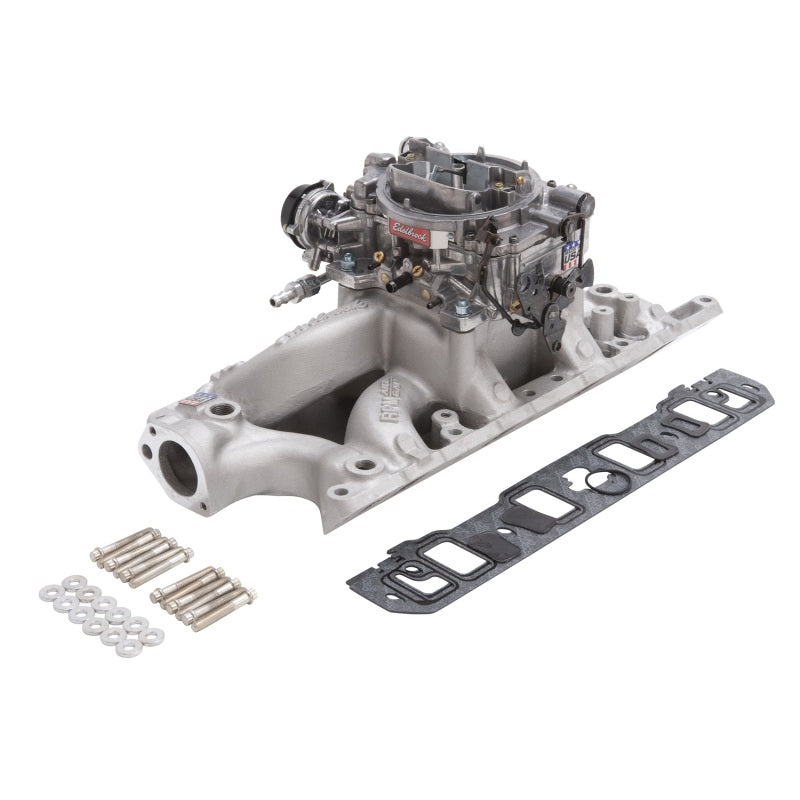 Edelbrock Manifold And Carb Kit Performer RPM Air-Gap Small Block Ford 289-302 Natural Finish 2033 2033 Photo - Primary
