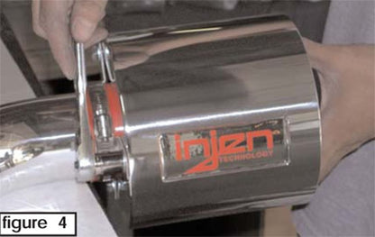 Injen Polished Aluminum Air Filter Heat Shield Universal Fits 2.50 2.75 3.00 HS5000P Photo - Mounted