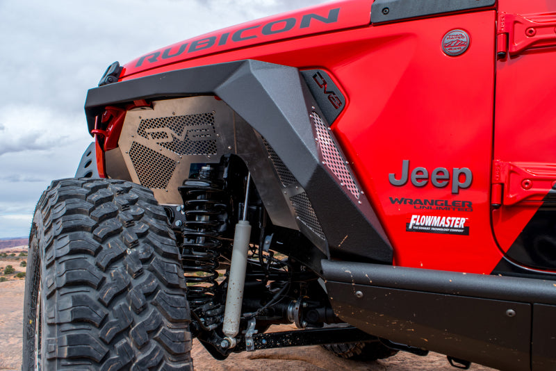 DV8 Offroad 2018+ Jeep Wrangler JL Armor Fenders w/ LED Turn Signal Lights FDJL-01 FDJL-01 Photo - Mounted