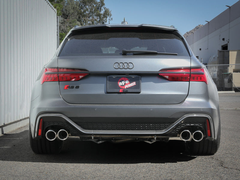 aFe 20-22 Audi RS6 Avant V8 4L(tt) MACH Force-Xp 3in to 2.5in 304 SS Cat-Back Exhaust w/Polished Tip 49-36448-P 49-36448-P Photo - Mounted