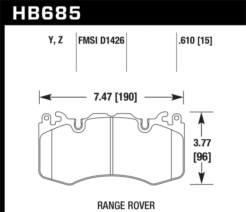 Hawk Disc Brake Pad HB685Y.610 Photo - Primary