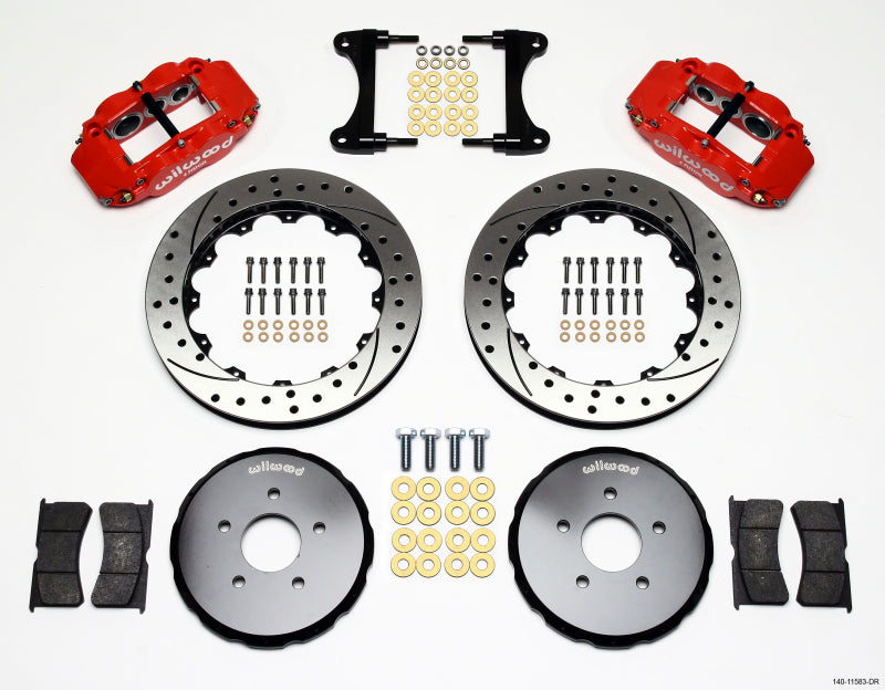 Wilwood Narrow Superlite 6R Front Hat Kit 13.06in Drill Red Nissan 370Z/Fiti G37 140-11583-DR 140-11583-DR Photo - Primary