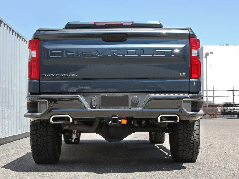 aFe Gemini XV 3in 304 SS Cat-Back Exhaust w/ Cutout 19-21 GM Silverado/Sierra 1500 V8 49-34138 49-34138 Photo - Mounted