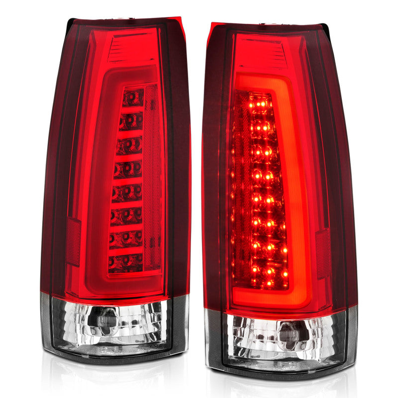ANZO 1999-2000 Cadillac Escalade LED Taillights Chrome Housing Red/Clear Lens Pair 311346 311346 Photo - Unmounted