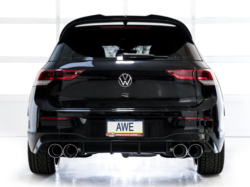 AWE Tuning AWE MK8 Volkswagen Golf R 3in Touring Edition Quad Exhaust - Chrome Silver Tips 3015-42658 3015-42658 Photo - Mounted