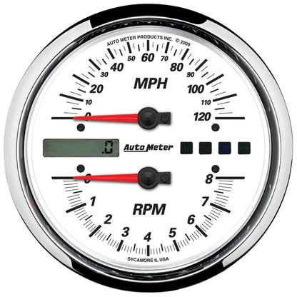 Autometer Pro-Cycle Gauge Tach/Speedo 4 1/2in 8K Rpm/120 Mph White 19467 19467 Photo - Primary