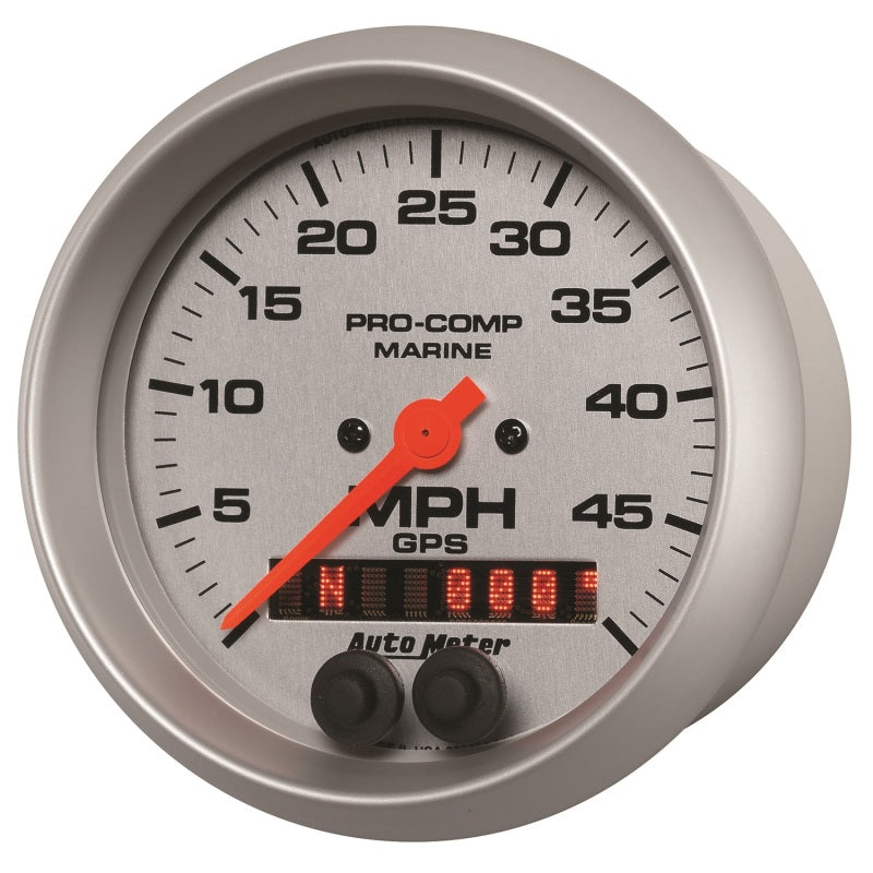 Autometer GAUGE, SPEEDOMETER, 3 3/8", 50MPH, GPS, MARINE SILVER 0PC0L 200635-33 User 2