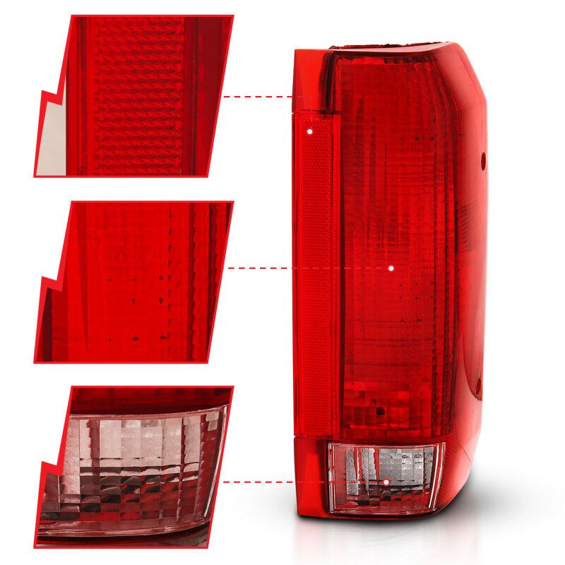 ANZO 1992-1996 Ford Bronco Taillight Red/Clear Lens (OE Replacement) 311306 311306 User 1
